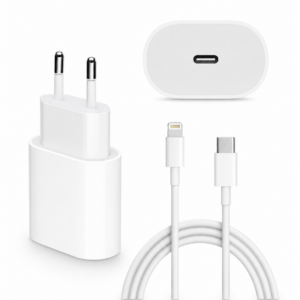 cargador usb c + cable 1m iphone lightning